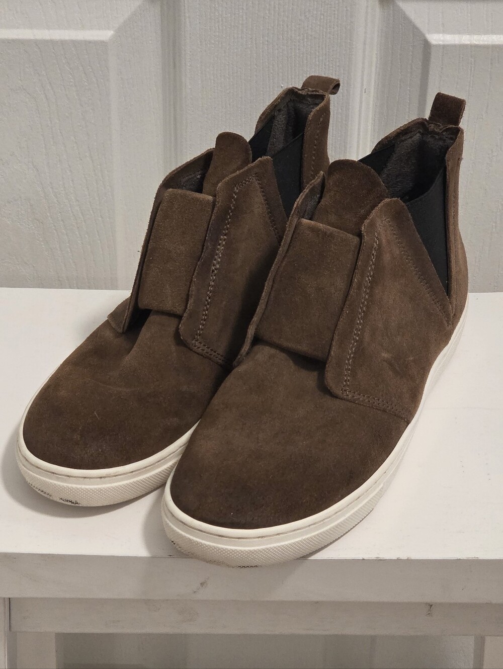 Miz Mooz NYC Laurent Brown Suede Slip-On Sneakers - Size 38 (7.5)